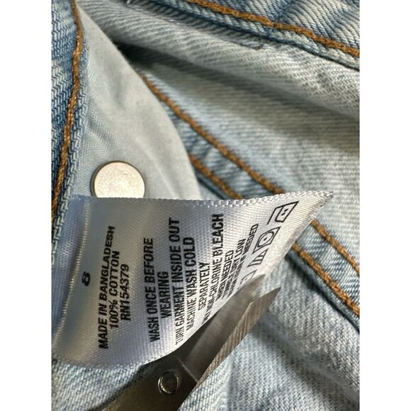 Aeropostale High-Rise Baggy Jean Medium Wash Distressed 90s Button Fly Size 8 - Picture 8 of 9